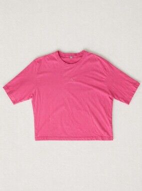 Adidas ALL SZN Pink Tie Dye Boxy Crop Tee Oversized Size Small